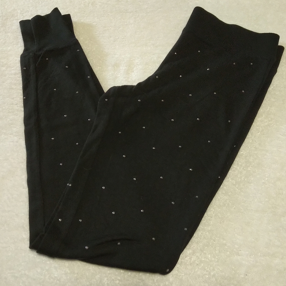 Victoria's Secret Black Pants With Silver Details- Size S